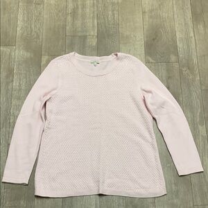 Womens Talbots Basket Weave Crewneck Long Sleeve Pink Pullover‎ Sweater